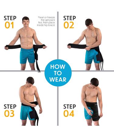 LotFancy Hip Brace with Hot Cold Gel Pack - Compression Support for Hip, Thigh, Sciatica - Pain Relief for Arthritis, Bursitis, Injuries - Men and Women - Buy Online on GoSupps.com