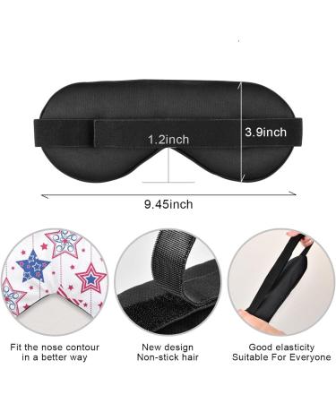 Adjustable Light Blocking Eye Mask for Deep Sleep - Haskirky Smooth Comfortable Eye Mask for Men and Women - Perfect for Travel, Yoga, and Meditation - 4th of July Stars Design - Buy Online on GoSupps.com
