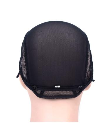 2 Pcs Black Double Lace Wig Caps with Adjustable Straps for Wig Making - Medium Size (54cm) - Swiss Lace Hairnet - Pack of 2 - Buy Online on GoSupps.com