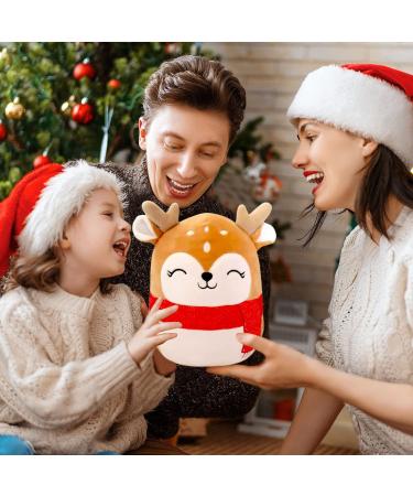 20cm Christmas Reindeer Plush Pillow - 3D Cute Stuffed Toy for Kids | Soft Holiday Gift and Home Decor - Buy Online on GoSupps.com