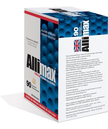 Allimax International Limited Allimax 180 mg 90 vegcaps - Buy Online on GoSupps.com