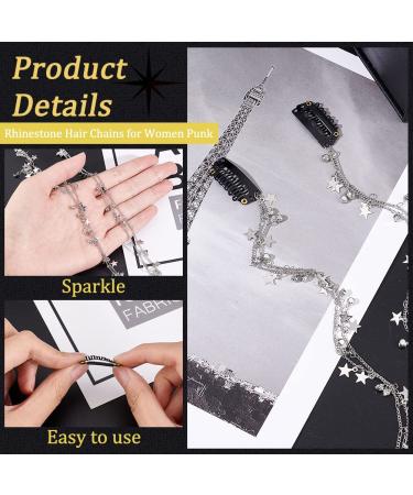 Arricraft Star Charms Hair Chains with Glass Rhinestone Clips - Bling Crystal Head Chain for Women - Buy Online on GoSupps.com