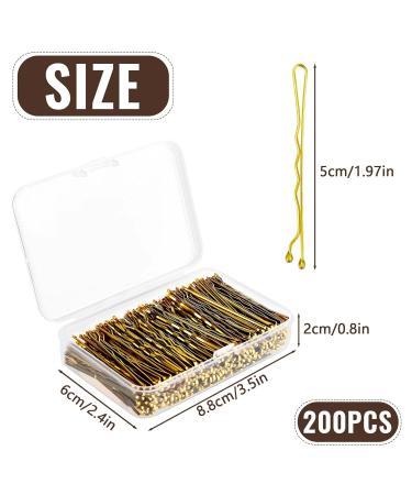 200 pcs Shaft Shape Hair Needles - Gold Hair Clips for Women Girls & Children - Bulk Hair Jewelry Storage Box - Buy Online on GoSupps.com