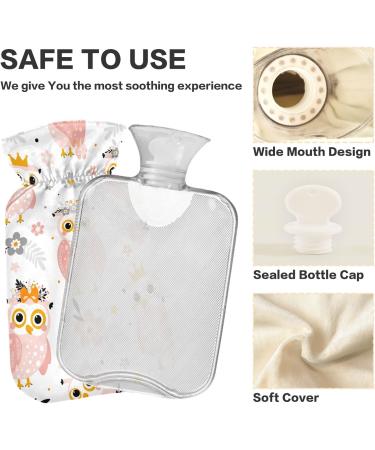 2L Heat Bottle - Cartoon Pink Owls & Flowers | Relieve Shoulder Neck Pain & Cramps | Durable Warm-Up Bag for Heat Therapy - Buy Online on GoSupps.com