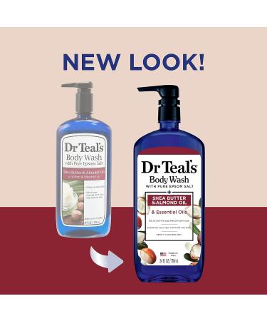 Dr Teal's Body Wash 24 fl oz - Pack of 4 with Epsom Salt, Shea Butter & Almond Oil - Buy Online on GoSupps.com