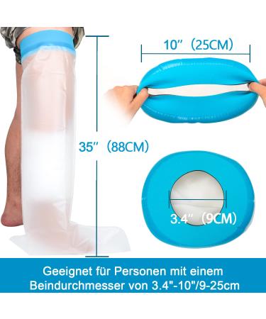 Kimihome Waterproof Leg Cast Cover for Shower - Adult Foot Protector for Casts & Wounds - Reusable & Watertight Seal - Buy Online on GoSupps.com
