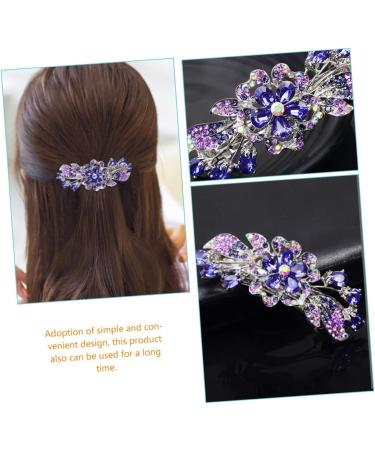 Beaupretty Ponytail Barrettes Holders hairpin rhinestone clip holder flower barrettes purple barrettes metal styling clips rhinestones barrettes alloy Miss aldult flower Back Hair Barrettes - Buy Online on GoSupps.com