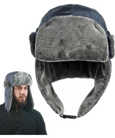 Neamou Warm Winter Hats for Hunting & Outdoor Activities | Coldfoot Tapper Hats with Ear Flaps | Navy Blue Ear Care Hats for Skiing Cycling & More - Buy Online on GoSupps.com