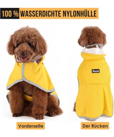 Shop Eyin Waterproof Dog Raincoat - Adjustable XXL Jacket for Large Dogs | Soft Lining Reflective Stripes Windproof & Lightweight - Buy Online on GoSupps.com