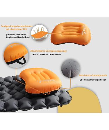 AllynX Ultralight Inflatable Camping Pillow - Dynamic Orange | Perfect for Camp and Backpacking - Buy Online on GoSupps.com