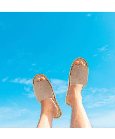 6 Pairs Non-Slip Cotton & Linen Slippers for Men - Indoor House Shoes & Travel Slip-Ons | Disposable Hotel Slippers - Buy Online on GoSupps.com