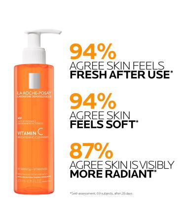La Roche-Posay Vitamin C Brightening Face Wash Gentle Foaming Facial Cleanser with Vitamin Cg and Vitamin B3 to Brighten and Even Skin Tone Vitamin C Face Wash that Cleanses Dirt & Makeup 200ml - Buy Online on GoSupps.com
