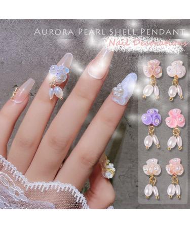Shop K2365 Art Accessories - 3D Nail Jewelry Pearl Pendants & Aurora Flower Art Supplies | International Shipping Available - Buy Online on GoSupps.com