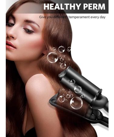 Professional Hair Waver 2 Barrel Curling Iron - 30mm Fast Heating Hair Crimper with LCD Display | Adjustable Temperature Ceramic Beach Waver Wand for Effortless Waves - Buy Online on GoSupps.com