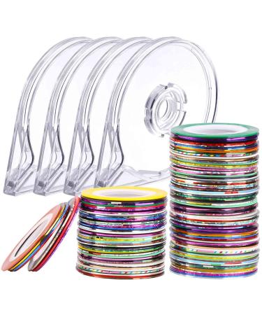 120 Pcs Nail Striping Tapes Nail Art Decoration Tape Lines for DIY Nail Tip with 4 Pcs Nail Tape Dispenser Cases 120 Rolls & Dispenser - Buy Online on GoSupps.com