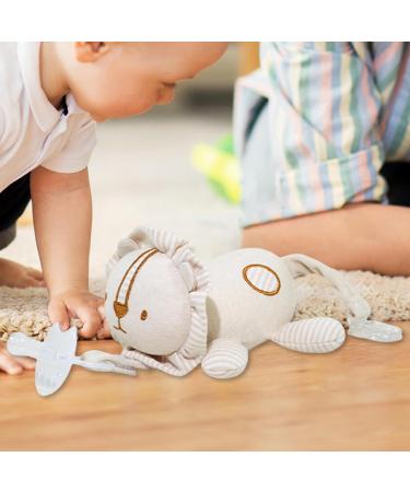 Virtcooy Animal Pacifier Holder | Pocket Buddy Lovey - Skin-Friendly Plush Schnuller-Buddy for Kids' Parties & Birthdays - Lion Design - Buy Online on GoSupps.com