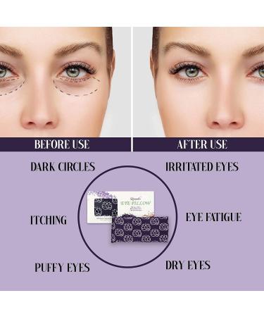 Organic Lavender & Flax Seed Eye Pillow for Spa, Sleep & Yoga | Hot/Cold Therapy | Free Eye Wash Cup Included | 9 x 4.13 Navy Blue - Buy Online on GoSupps.com