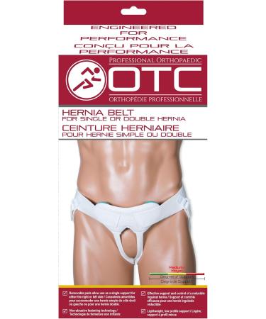 OTC Medical Hernia Belt Support for Single & Double Hernias Non-Abrasive Truss for Inguinal/Scrotal White Medium | Shop Internationally - Buy Online on GoSupps.com