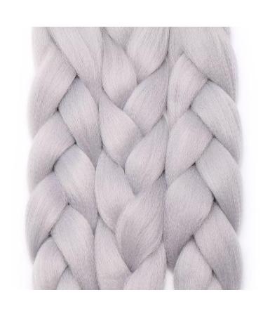 Tess Braids Extensions 60 cm - 5 Pack Jumbo Kanecalon Kunsthaar for Box Braids - Silver White 100g Hair Extensions - Buy Online on GoSupps.com