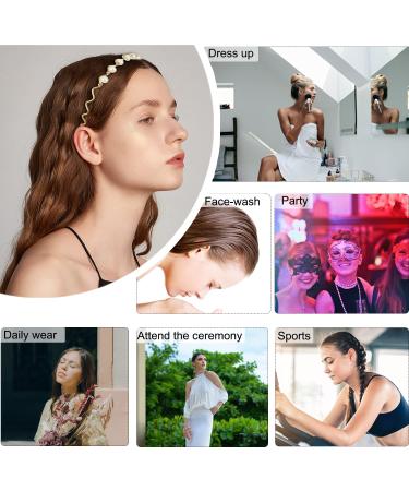 Powmag Set of 3 Wedding Party Faux Pearls Rhinestone Headband - Elegant Bridal Hair Accessories for Weddings Parties & Valentine's Gifts - Buy Online on GoSupps.com