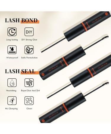Lash Bond and Seal 10ML - Waterproof Black Eyelash Glue for Long Lasting Lash Extensions & DIY Application - Buy Online on GoSupps.com