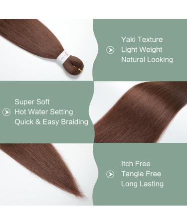 YDDM 32 Inch Pre-Stretched Braiding Hair Extensions - 3 Packs Jumbo Braids Brown Kunsthaar for Art Hair & Braids (30#) - Buy Online on GoSupps.com