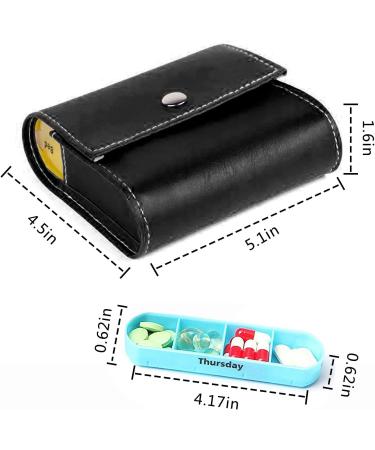 RZJZGZ Daily Pill Organizer with 7 Day Box and Medication Reminder - Includes Leather PU Case - Buy Online on GoSupps.com