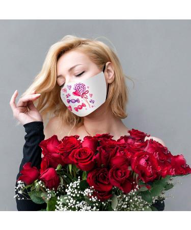 ZQP 1PC+2PCS Christmas Valentine's Day Face_Masks for Adult Resuable Washable Printed Face Bandanas Breathable for Outdoor Working Traving Camping - Buy Online on GoSupps.com