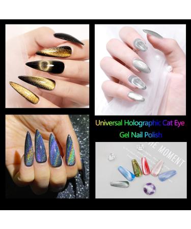 Biutee Holographic Glitter 9D Cat Eye Gel Nail Polish Kit 6 colors - Magnetic Gel Polish and Black Color Gel Soak Off UV Gel Nail Art Varnish - Home DIY Nail Art Salon - Buy Online on GoSupps.com