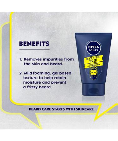 NIVEA Men Beard and Face Wash 100ml - Chamomile | Refreshing Cleanser for Beards & Face - Buy Online Internationally - Buy Online on GoSupps.com