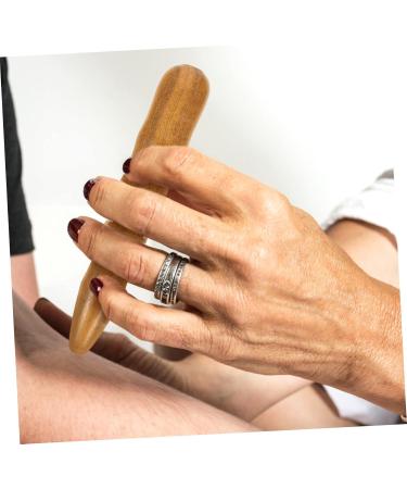 Orfofe 2-in-1 Acupressure Facial Tool | Wooden Reflex Zone Massage Tool for Foot Neck & Shoulder Relief | 11.5x1.5cm Light Brown - Buy Online on GoSupps.com