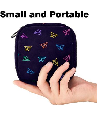 Portable Period Pocket - Cartoon Sanitary Napkin Storage Bag for Women & Teens | Rosy Yellow & Blue Design - Buy Online on GoSupps.com