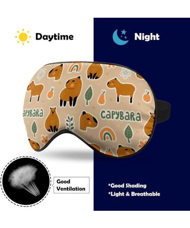 Buy Cartoon Cute Capybara Sleeping Mask - Soft Eye Cover for Adults & Kids | Adjustable Rainbow Blindfold for Better Sleep - Buy Online on GoSupps.com
