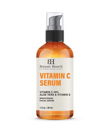Botanic Hearth Vitamin C Serum for Face - Advanced Skin Care Formula with Vitamin E - Anti Aging Facial and Neck Serum, Reduces Appreance of Wrinkes, Acne, Under Eye Dark Circles & Dark Spot, 1 fl oz