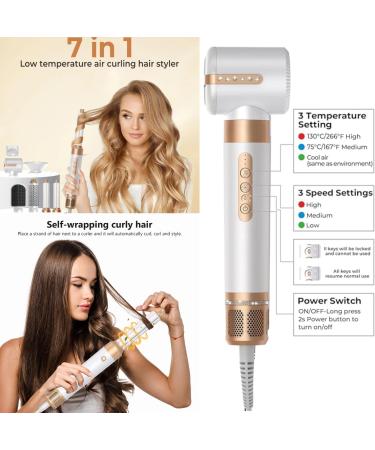 7 in 1 Multistyler Hair Tools - High Speed Blow Dryer & Curling Wand | Coanda Tech Hair Styling Brush & Volumizer - Buy Online on GoSupps.com
