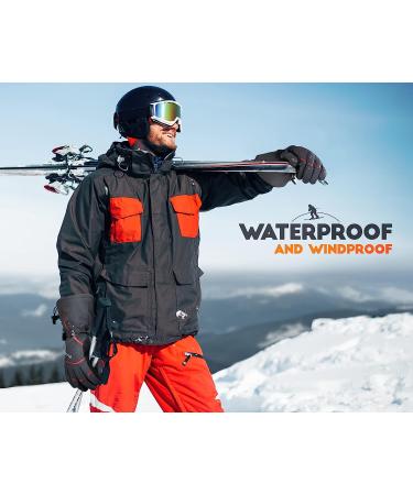 VELAZZIO Eco-Friendly Ski Gloves | DuPont Sorona, Waterproof, Breathable, Touchscreen | Gray/Red - Medium - Buy Online on GoSupps.com