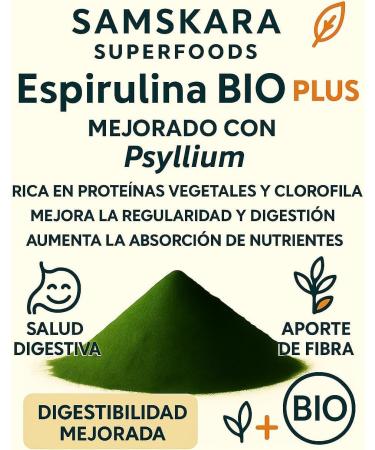  Samskara Samskara Organic Spirulina Powder | 63% Protein + 6% Leucine | Complete Nutrient Profile | Eco-Friendly Algae Rich in Minerals | 250g x 1 Pack - Ideal for Smoothies Tea Yogurt & - Buy Online on GoSupps.com