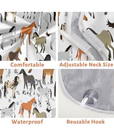 Beard Bib Apron for Men | Non-Stick Waterproof Hair Catcher & Grooming Cloth | Cute Horses Pattern - Perfect for Shaving & Trimming - Buy Online on GoSupps.com