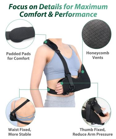 Buy Medical Arm Sling - Adjustable Fashion Support for Shoulder Elbow Wrist Injuries | Left & Right Arm Fixation for Men & Women - Buy Online on GoSupps.com
