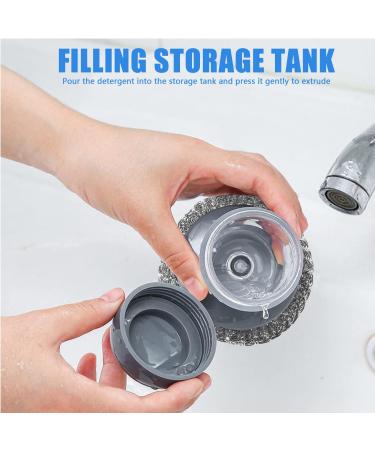 CERSATY 3-Set Rinse Brush with Detergent Dispenser | Removable Dishwashing Brush for Kitchen Utensils Bowls & Pots - International Shipping Available - Buy Online on GoSupps.com