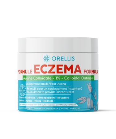 Orellis Eczema Cream with Organic Colloidal Oatmeal Calendula & Propolis Natural Eczema Relief Cream for Face & Body. Natural Eczema Dermatitis Itch Relief Lotion for Kids & Adults. 4 oz. 100g