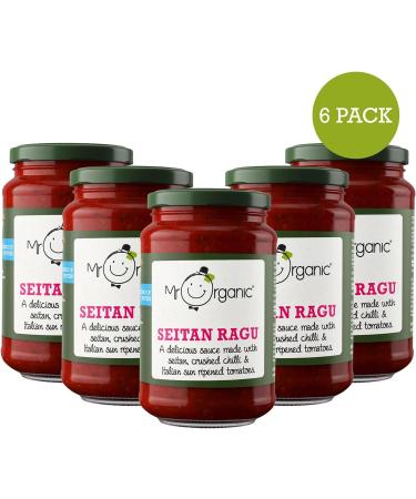 Mr Organic Seitan Crushed Chilli & Tomato Pasta Sauce - Authentic Italian Flavour - Vegan - 6 x 350g Jar - Buy Online on GoSupps.com