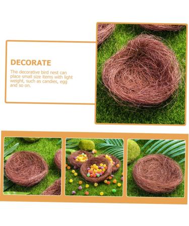 Unomor 12th Simulated Bird Nest - Decorative Easter Egg Nest for Outdoor & Tree Decoration | Mini Hemp Silk Birds 12x12cm Coffee - Buy Online on GoSupps.com