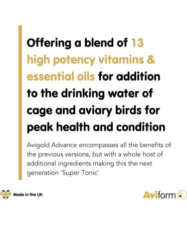 Avigold Advance All-in-One Liquid Bird Tonic - 250ml | Multivitamin with Essential Oils, Electrolytes, Minerals & Amino Acids | For Cage and Aviary Birds - Buy Online on GoSupps.com