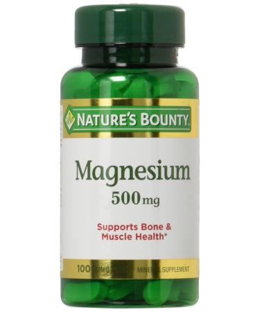 Nature's Bounty Magnesium 500mg 100 Count Pack of 2 100 Count (Pack of 2) - Buy Online on GoSupps.com
