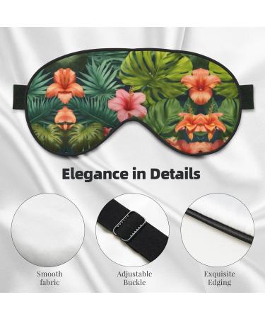 Tropical Leaves & Flowers Sleep Mask - Adjustable Breathable Eye Mask for Comfortable Sleep | Shop Internationally - Buy Online on GoSupps.com