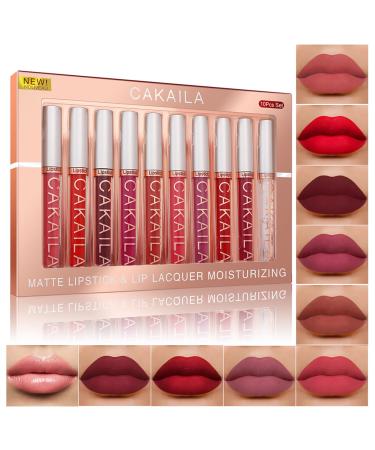 Mimore lipstick 10 pieces/set matt liquid lipstick lip gloss kit durable waterproof lipstick cosmetics liquid lipstick gift set