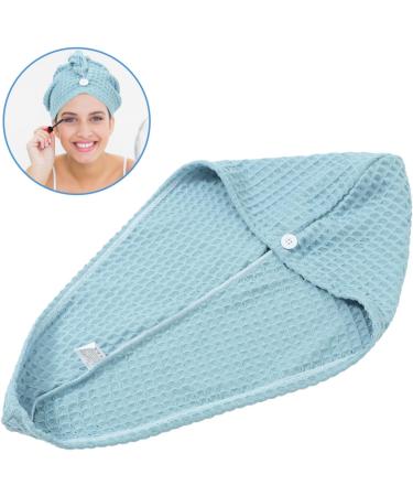 Zerodeko Quick Drying Shower Cap Towel - Absorbent Hair Drying Turban for Women - Large Blue Hair Towel (65x25cm) - Perfect for Fast Hair Drying - Buy Online on GoSupps.com
