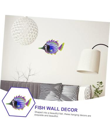 ABOOFAN 1pc Decorative Fish Wall Hanging Ornament Metal Fish Wall Art Wall Hanging Decoration The Fence Iron Purple 26x16.3cm - Buy Online on GoSupps.com