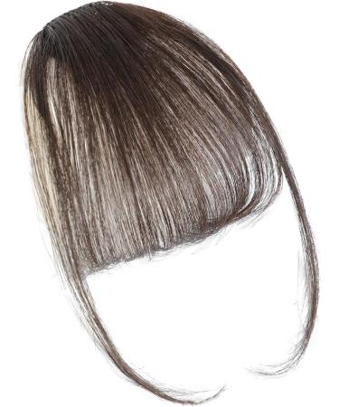 Uozonit Bang Clip in Hair Extensions - Clip on Air Bangs French Bangs Natural Color Clip on Neat Bangs Hair Extension Human Hair Bangs Extensions Stylish Hair Bangs Fringe Hairpieces dark brown - Buy Online on GoSupps.com
